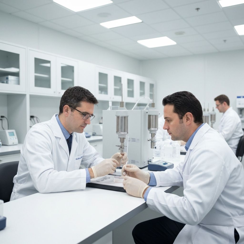 CPSC-accredited laboratory scientists testing Newton baby mattress safety and emissions